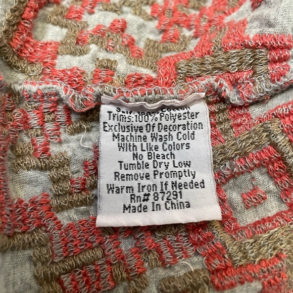 JW Los Angeles, Johnny Was Long Gray Boho Kimono, Size Medium - Picture 6 of 7